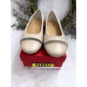 New Vaneli Women Sz 9 Wide Sigrid Slip-On Ballet Flat Nude Comfort Office Artsy